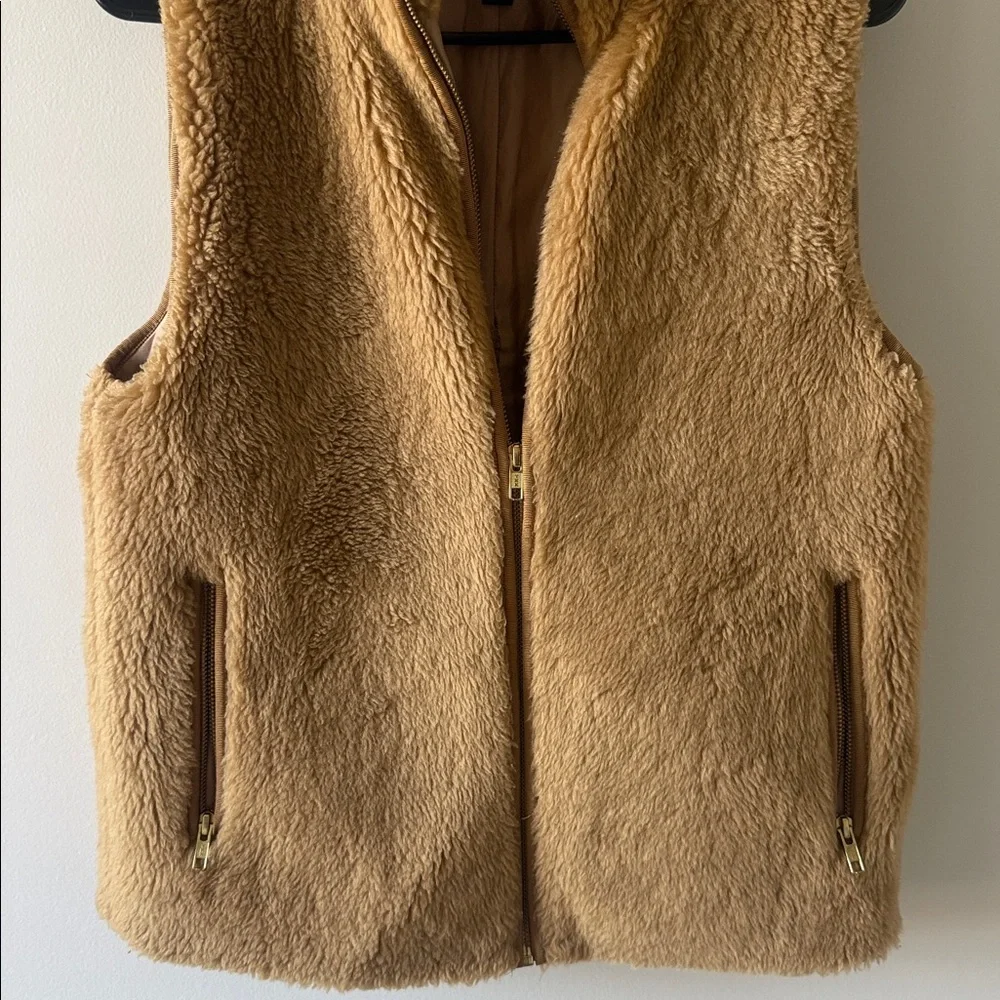 J.Crew Tan Fleece Vest XS
